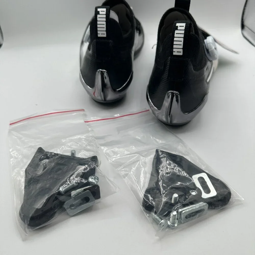 PUMA PWRSPIN Indoor Cycling Shoes Black/White 378096-04 Men's 5 NEW - Picture 8 of 10